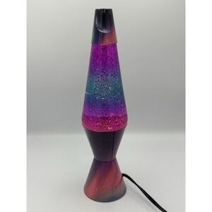 Northern Lights Glitter Lava‎ Lamp 2 Way Switching Clear Liquid Decal Base 14.5"